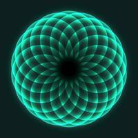 Mandala design. Flower of Life. Sacred Geometry. Pattern of rotating circles. Mathematical symbol. Balance and harmony. Vector illustration.