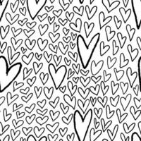 Seamless pattern with abstract hearts. Hand drawn ink print for fabric, textiles, wrapping paper vector