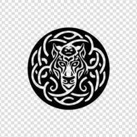 head logo animal, minimalized, vector, black and white, white background vector