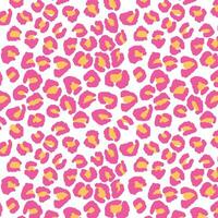 Leopard texture, pink seamless pattern. Vector