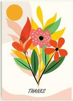 floral Boda tarjetas, invitación modelo hojas, y flores vector