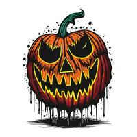 Víspera de Todos los Santos calabaza, vector ilustración aislado en blanco antecedentes