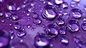 generativo ai, lavanda color. textura de ligero Violeta púrpura gel con gotas y olas en suave antecedentes. líquido belleza producto de cerca foto