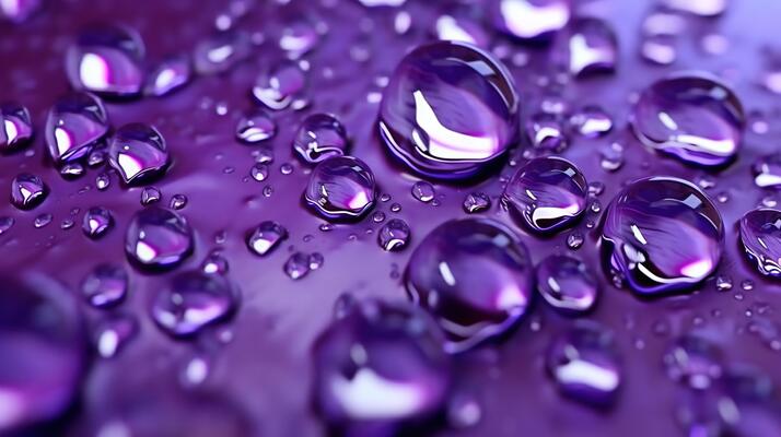 , Lavender color. Texture of light violet purple gel with drops and waves on soft background. Liquid beauty product closeup