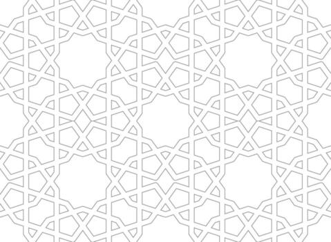 Delicate oriental pattern in linear style for print and design. Vector illustration.