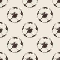 Pattern of soccer balls in hand draw style for print and design. Vector illustration.