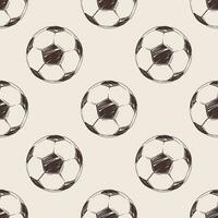 Pattern of soccer balls in hand draw style for print and design. Vector illustration.