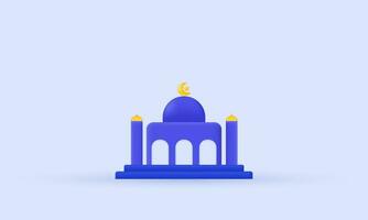 unique realistic mosque vector icon 3d  symbols isolated on background