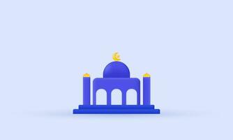 unique realistic mosque vector icon 3d  symbols isolated on background