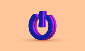 vector unique 3d style power sign iconic trendy symbols isolated on background