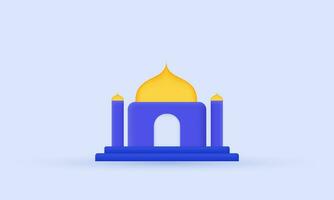 illustration realistic mosque vector icon 3d  symbols isolated on background