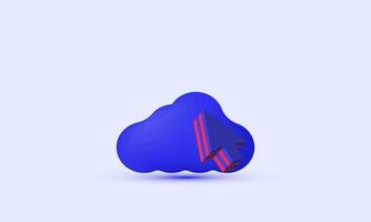 vector unique 3d style cartoon look cloud selection trendy symbols isolated on background