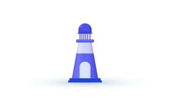 unique vector 3d lighthouse modern icon trendy symbols isolated on background