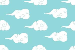 Vector isolated cartoon clouds, seamless pattern
