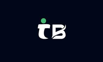 BT or TB and B or T Letter Initial Logo Design, Vector Template