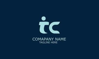 CT or TC Letter Initial Logo Design, Vector Template