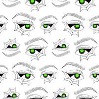 Halloween Witches Eyes Background, Decorative Vector for Wrapping Paper and Fabric