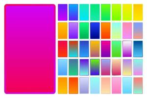 Vibrant Gradients Collection. Set of Colorful Bright Colors Flat Vector. vector