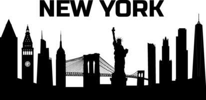 New York city skyline silhouette vector