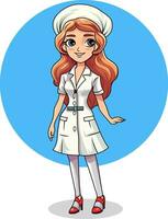 Illustration of a nurse character vector