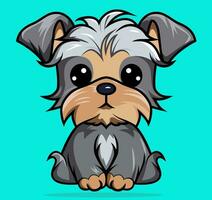 Yorkshire Terrier cute puppy illustration vector