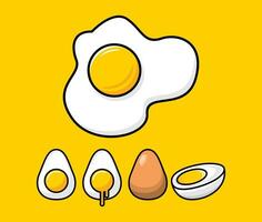 vector cooking eggs set