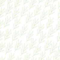 seamless botanical line leaf pattern on background vector