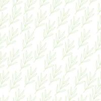 seamless botanical line leaf pattern on background vector