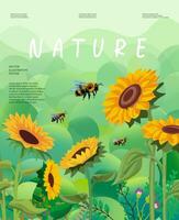 Nature and landscape, contemporary artistic poster. vector