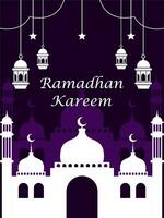 ramadhan kareem with lantern template design vector