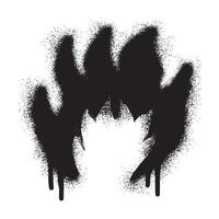 Fire icon graffiti with black spray paint vector