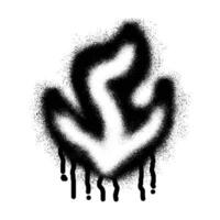 Fire icon graffiti with black spray paint vector