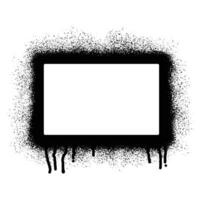 Stencil graffiti frame with black spray paint vector