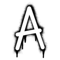 Alphabet letter A stencil graffiti with black spray paint vector