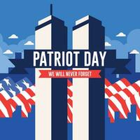 9 11 patriot day flat background template vector