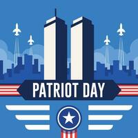 9 11 patriot day flat background template vector