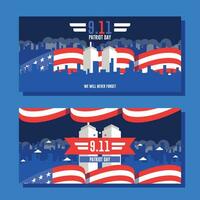 9 11 patriot day flat background template vector