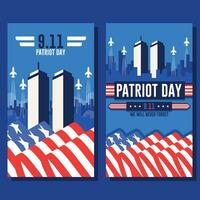 9 11 patriot day flat background template vector