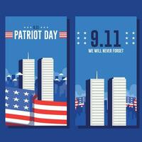 9 11 patriot day flat vertical banner background template vector