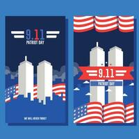 9 11 patriot day flat background template vector