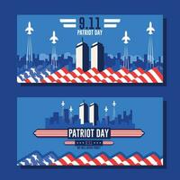 9 11 patriot day flat background template vector