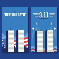 9 11 patriot day flat vertical banner background template vector