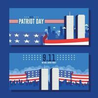 9 11 patriot day flat vertical banner background template vector