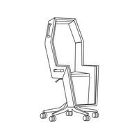 el cerebro detrás el inspirado en un ataúd silla es sillón, un Reino Unido diseñador, y el cierto nombre de el diseño es el último cambio oficina silla. vector