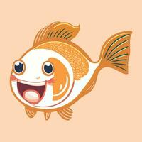 un linda dibujos animados pescado vector logo ilustración