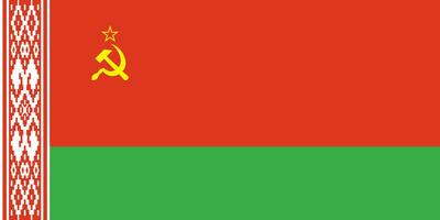 Map of Belarus with the Soviet flag. Flag of an independent European state. Symbol of the Soviet Union, hammer and sickle vector