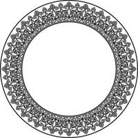 Vector monochrome round oriental ornament. Arabic patterned circle of Iran, Iraq, Turkey, Syria. Persian frame, border. For sandblasting, laser and plotter cutting.