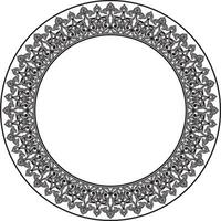 Vector monochrome round oriental ornament. Arabic patterned circle of Iran, Iraq, Turkey, Syria. Persian frame, border. For sandblasting, laser and plotter cutting.