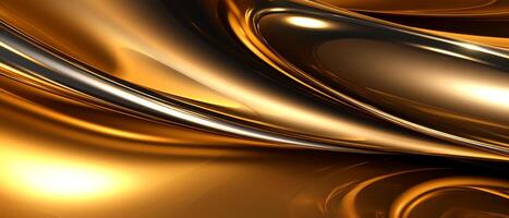 golden wave abstract background, generative ai photo