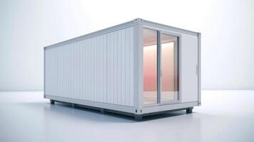 Mobile office buildings or container site office for construction site. Shipping container. Portable house and office cabins, illustration photo